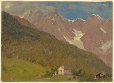 Rajz, Alpesi táj Svájcban, 1868. augusztus alkotó: Frederic Edwin Church