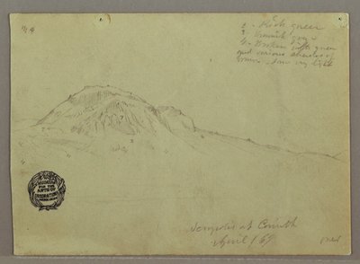 Rajz, Csupasz domb, Akropolisz, Korinthosz, Görögország, 1869. április alkotó: Frederic Edwin Church