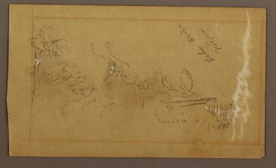 Rajz, A híd alatt, Niagara folyó, New York, talán 1858 alkotó: Frederic Edwin Church