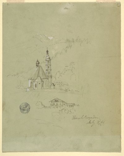 Rajz, Berchtesgaden, Bajorország, 1868. július 3. alkotó: Frederic Edwin Church