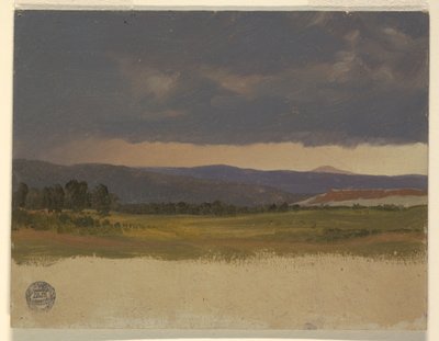 Rajz, Blue Hill alacsony felhők alatt, 1869-70 alkotó: Frederic Edwin Church