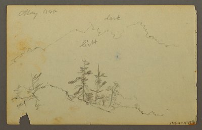 Rajz, Széles dombos táj felhőkkel, 1844 alkotó: Frederic Edwin Church