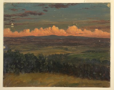 Rajz, Catskills Hudson felől, New York, 1870-80 alkotó: Frederic Edwin Church