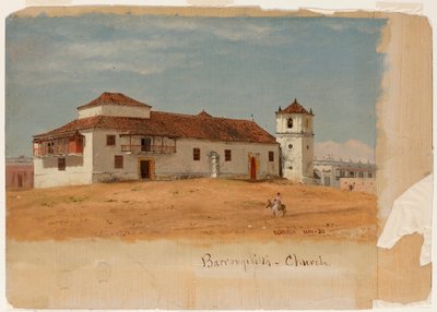 Rajz, templom Barranquillában, Kolumbia, 1853. május alkotó: Frederic Edwin Church