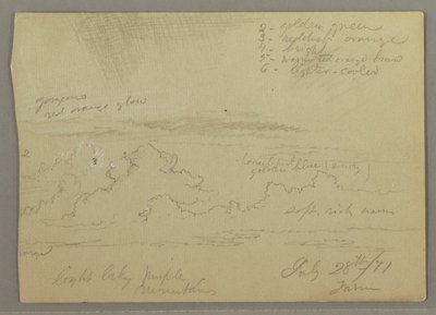 Rajz, Felhő-tanulmány, 1871. július 28. alkotó: Frederic Edwin Church