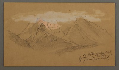 Rajz, Felhők a hegycsúcsok felett, valószínűleg 1868 alkotó: Frederic Edwin Church