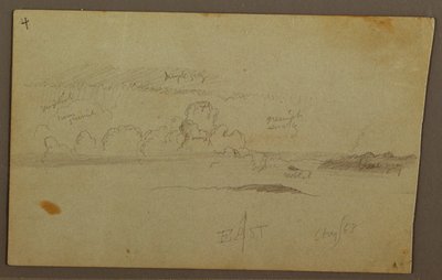 Rajz, Felhők a dombvidék felett, 1863 alkotó: Frederic Edwin Church