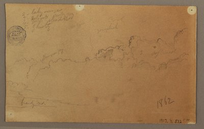 Rajz, Felhős égbolt, 1863 alkotó: Frederic Edwin Church