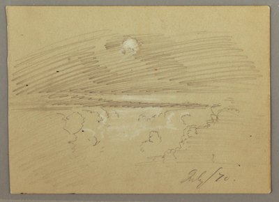 Rajz, Felhős égbolt, 1870. július alkotó: Frederic Edwin Church
