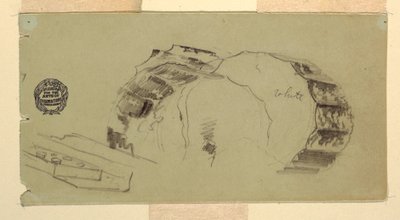 Rajz, Oszlop és lábazat töredékek, Athén, 1869. április alkotó: Frederic Edwin Church