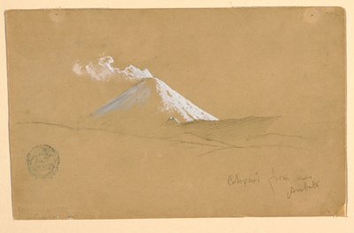 Rajz, Cotopaxi, Ambato közelében, Ecuador, 1853 alkotó: Frederic Edwin Church