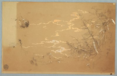 Rajz, A kanadai bank szélének részletnézete, 1858. augusztus alkotó: Frederic Edwin Church