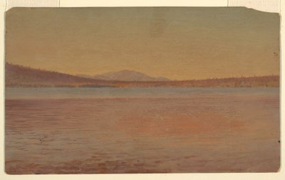 Rajz, A Katahdin-hegy és az Utazó távoli látképe a Millinocket-tó felől, 1870-80 alkotó: Frederic Edwin Church