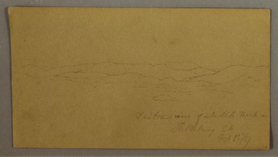 Rajz, A Saddleback-hegy távoli látképe, Maine, 1867. október 1. alkotó: Frederic Edwin Church