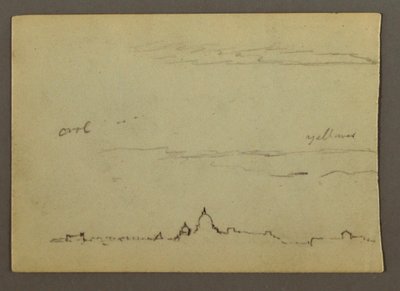 Rajz, A Szent Péter-bazilika és a Vatikán távoli látképe, Róma, Olaszország, 1869 januárja alkotó: Frederic Edwin Church