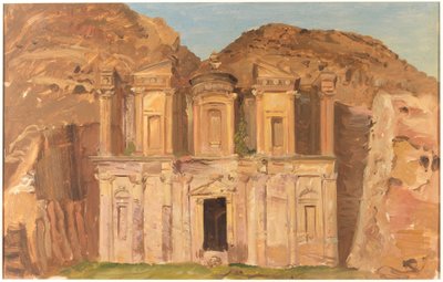 Rajz, Ed Deir Rock templom, Petra, 1868 február vége alkotó: Frederic Edwin Church
