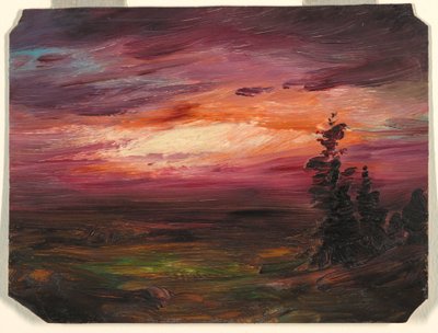 Rajz, esti szürkület, 1870 körül alkotó: Frederic Edwin Church