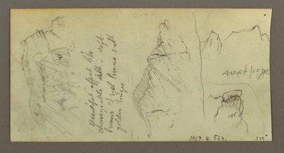 Rajz, Tevelen lovagló alak, ülő teve, valószínűleg 1868 alkotó: Frederic Edwin Church