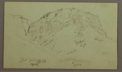 Rajz, Flat Rocky Hill, 1868. május 4. alkotó: Frederic Edwin Church