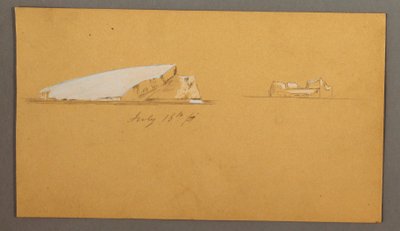 Rajz, úszó jéghegyek, 1859. július 16. alkotó: Frederic Edwin Church