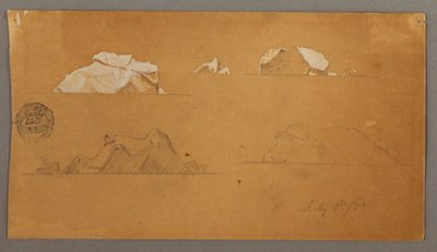 Rajz, úszó jéghegyek, 1859. július 5. alkotó: Frederic Edwin Church