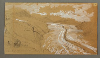 Rajz, Glacier, 1868. augusztus 21. alkotó: Frederic Edwin Church
