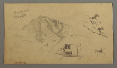Rajz, Glacier, 1868. augusztus 21. alkotó: Frederic Edwin Church