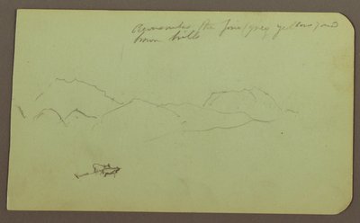 Rajz, dombok, szarvasmarha; hátoldal: tájkép, 1883 alkotó: Frederic Edwin Church