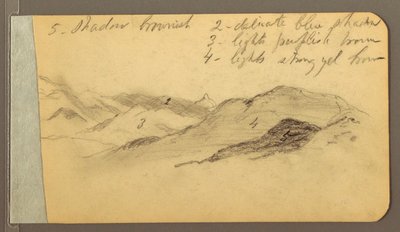 Rajz, Hills; hátoldal: Fej, 1889 alkotó: Frederic Edwin Church