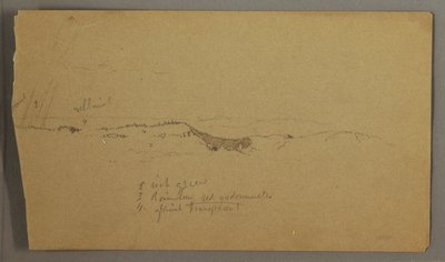 Rajz, Dombok, szivárvány, valószínűleg 1865-66 alkotó: Frederic Edwin Church