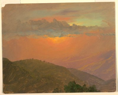 Rajz, Hilltop naplementekor, 1865. július alkotó: Frederic Edwin Church