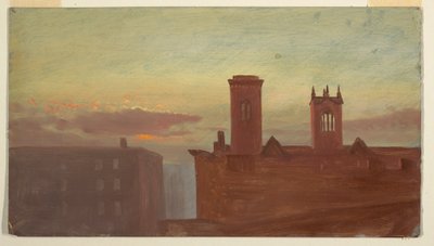 Rajz, Housetops/Hudson, 1867 körül. alkotó: Frederic Edwin Church
