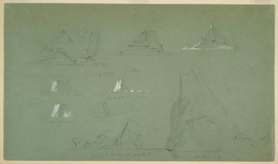 Rajz, Jéghegyek, 1859. július 7. és 9., július 7. alkotó: Frederic Edwin Church