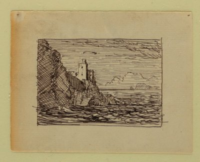 Rajz, Képzeletbeli táj, 1850 körül alkotó: Frederic Edwin Church
