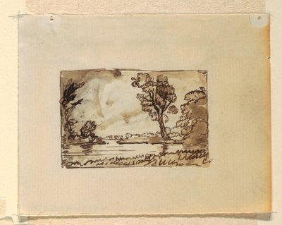 Rajz, Képzeletbeli tájkép, 1870-73 körül. alkotó: Frederic Edwin Church