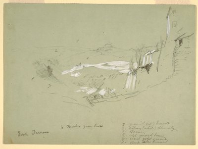 Rajz, Isola Farnese a római Campagnában, Olaszország, 1869. május alkotó: Frederic Edwin Church