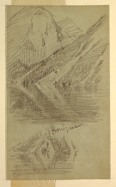 Rajz, Königssee, Berchtesgaden, Bajorország, 1868. június vagy július alkotó: Frederic Edwin Church