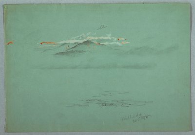 Rajz, Millinoket-tó és a Katahdin-hegy, 1878 alkotó: Frederic Edwin Church