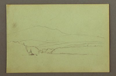 Rajz, tó, dombvidék, valószínűleg 1856 alkotó: Frederic Edwin Church