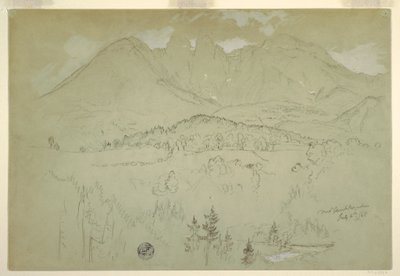 Rajz, Tájkép, Berchtesgaden, Bajorország, 1868. július 6. alkotó: Frederic Edwin Church