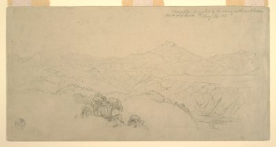 Rajz, Tájképkompozíció: A kolumbiai Paso és az ecuadori Quito közötti út tájképei alapján. 1853. augusztus 26. alkotó: Frederic Edwin Church