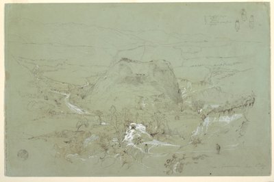 Rajz, Tájkép Guaranda közelében, Ecuador, 1857. június 5. alkotó: Frederic Edwin Church