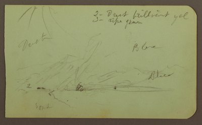 Rajz, tájkép; hátoldal: Hegyoldal, 1883 alkotó: Frederic Edwin Church