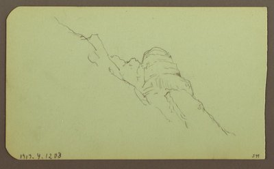 Rajz, tájkép; hátoldal: Hegyoldal, 1883 alkotó: Frederic Edwin Church