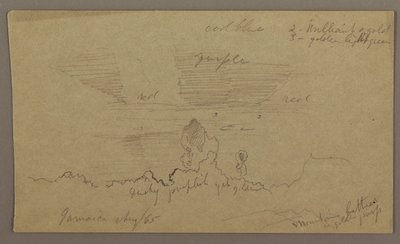 Rajz, tájkép; hátoldal: Égbolt, 1865. augusztus alkotó: Frederic Edwin Church