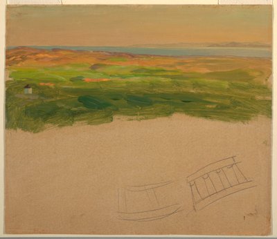 Rajz, Tájkép, Szíria vagy Görögország közelében, 1868-69 alkotó: Frederic Edwin Church