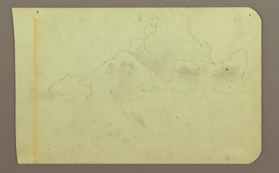 Rajz, Tájkép felhőkkel; hátoldalon: Hegy, 1883 alkotó: Frederic Edwin Church