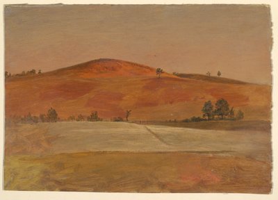 Rajz, Tájkép alacsony dombokkal és mezőkkel, 1870-80 alkotó: Frederic Edwin Church