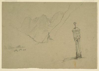 Rajz, Tájképek Golling és Abtenau között, 1868. augusztus 5. alkotó: Frederic Edwin Church