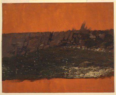 Rajz, Maine partja, 1850 körül alkotó: Frederic Edwin Church